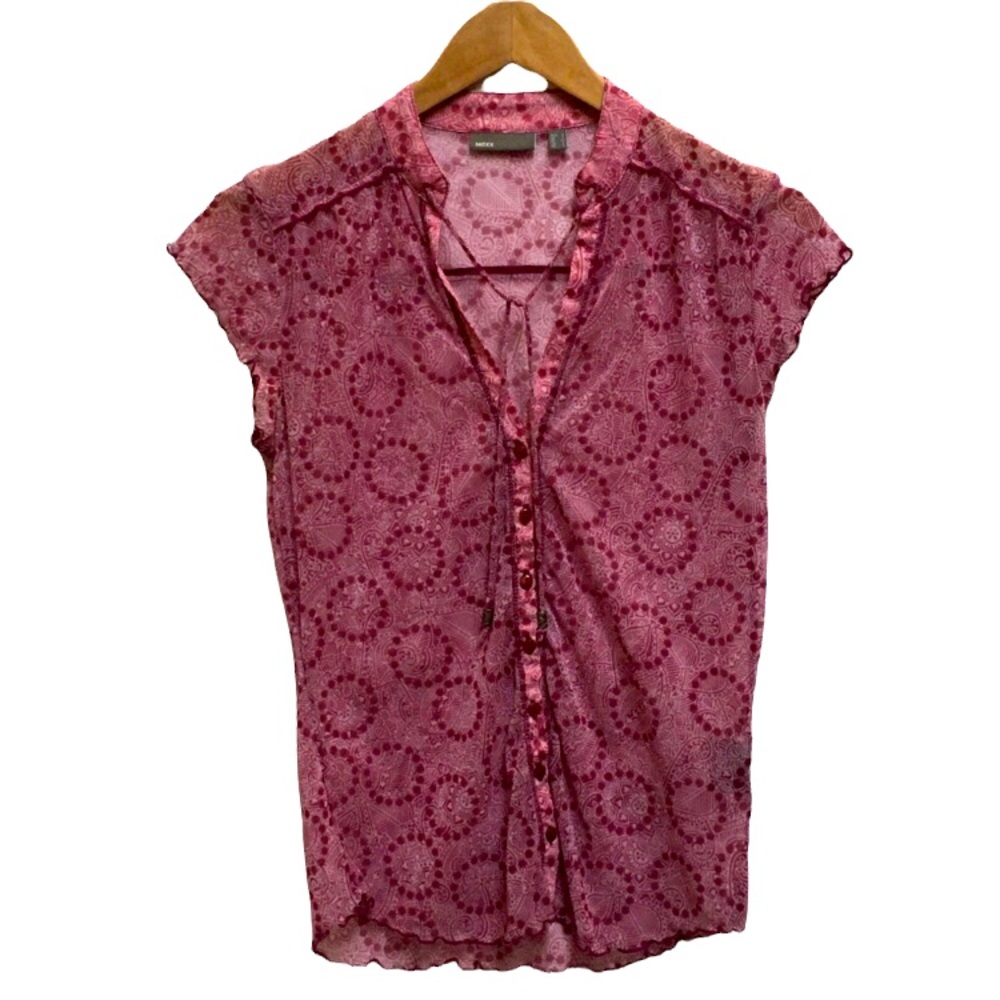 MEXX sheer capped sleeve top